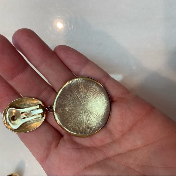 YSL yves st laurent clip on drop earrings - Picture 4 of 5